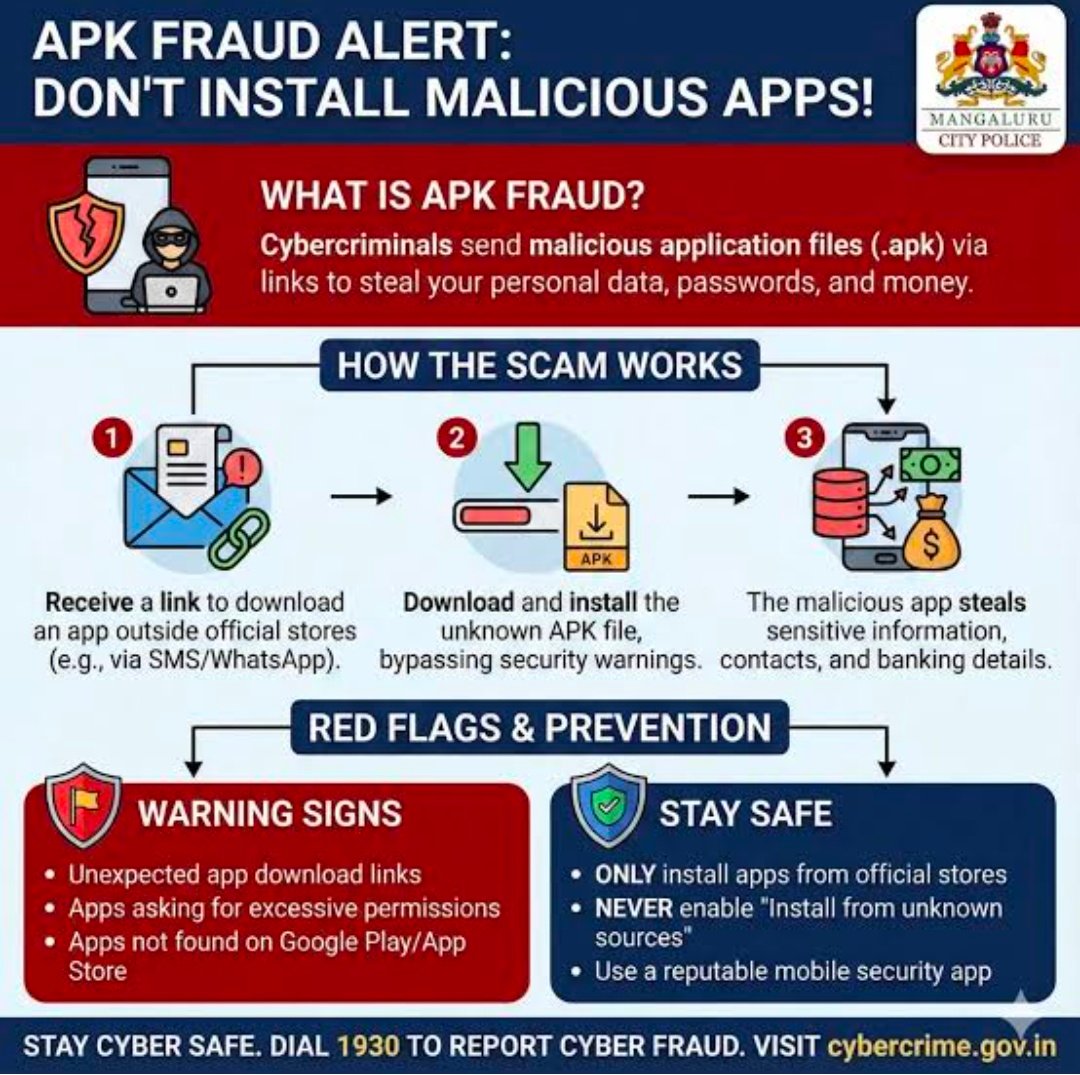 Read more about the article BREAKING : ಸಾರ್ವಜನಿಕರೇ ಎಚ್ಚರ | WhatsAppನಲ್ಲಿ ಅಪರಿಚಿತರು ಕಳುಹಿಸುವ `APK’ ಶುಭಾಶಯ ಲಿಂಕ್‌ಗಳ ಮೇಲೆ ಕ್ಲಿಕ್ ಮಾಡಬೇಡಿ.!!